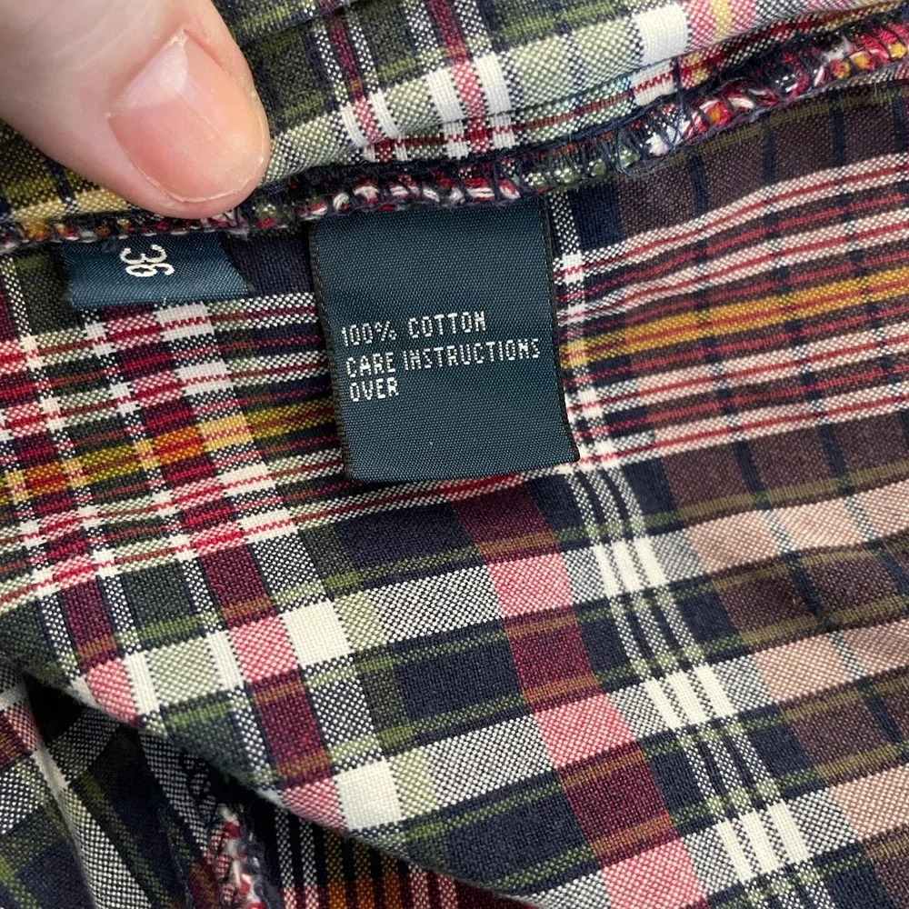 Polo Ralph Lauren Tyler Short Mens 36 Multicolor Plaid Pleated Cotton Madras